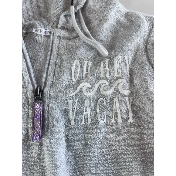 Simply Southern Soft Cozy Long Sleeve Quarter Zip Sweatshirt Oh Hey Vacay Small - Picture 3 of 10